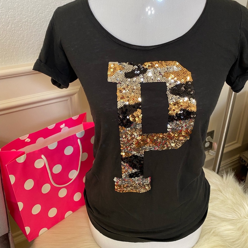 Victoria’s Secrets Bling Cheetah “P” T-Shirt